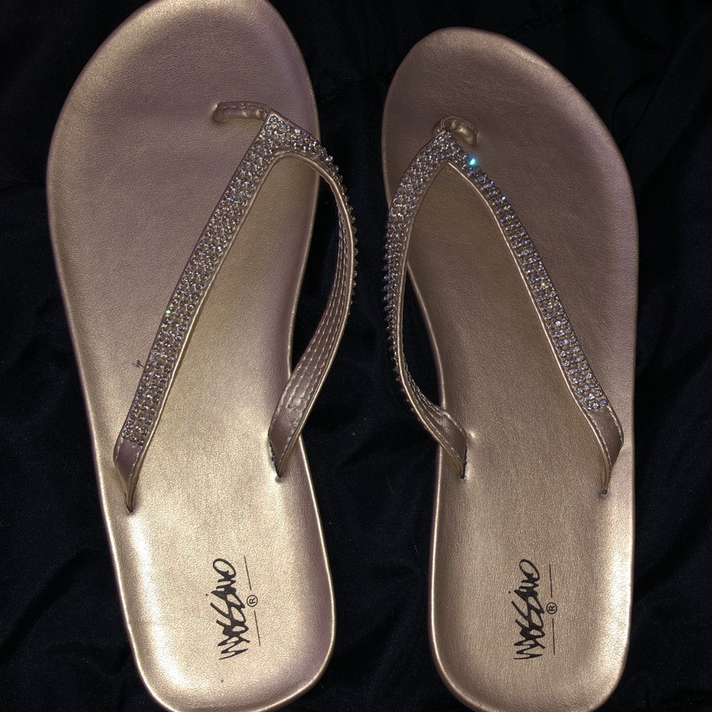 Missimo (Target brand) gold flip flops